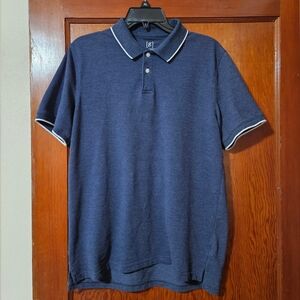 EUC George Men's Navy Blue Polo Shirt with White Edging Size 38-40 M